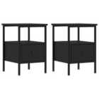 Vidaxl Bedside Cabinets 2 Pcs Black 34X36X50 Cm Engineered Wood