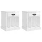 Vidaxl Bedside Cabinets 2 Pcs High Gloss White 43X36X50 Cm