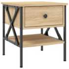 Vidaxl Bedside Table Sonoma Oak 40X42X45 Cm Engineered Wood