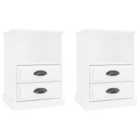 Vidaxl Bedside Cabinets 2 Pcs High Gloss White 43X36X60 Cm