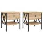 Vidaxl Bedside Tables 2 Pcs Sonoma Oak 40X42X45 Cm Engineered Wood