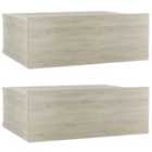 Vidaxl Floating Nightstands 2 Pcs Sonoma Oak 40X30X15 Cm Engineered Wood
