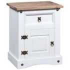 vidaXL Bedside Cabinet Mexican Pine Corona Range White 53x39x67 cm