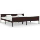 Vidaxl Bed Frame Solid Pinewood Dark Brown 200X200 Cm