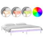 vidaXL LED Bed Frame 135x190 cm Double Solid Wood