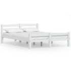 Vidaxl Bed Frame White Solid Pinewood 120X200 Cm