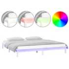 vidaXL LED Bed Frame White 120x200 cm Solid Wood