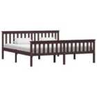 Vidaxl Bed Frame Dark Brown Solid Pinewood 180X200 Cm 6Ft Super King