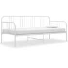 Vidaxl Sofa Bed Frame Bedroom Furniture Accessory Day Bed Base Guest Sleepover Bedstead Sofa For Adults Children White Metal 90X200 Cm