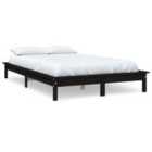 Vidaxl Bed Frame Black 120X200 Cm Solid Wood Pine