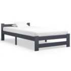 Vidaxl Bed Frame Dark Grey Solid Pine Wood 100X200 Cm