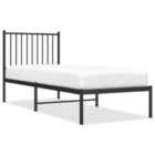 Vidaxl Metal Bed Frame With Headboard Black 75X190 Cm 2Ft6 Small Single