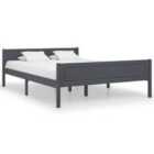 Vidaxl Bed Frame Solid Pinewood Grey 160X200 Cm