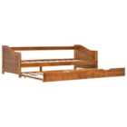 Vidaxl Pull-out Sofa Bed Frame Honey Brown Pinewood 90X200 Cm