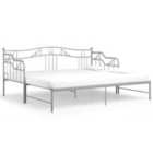Vidaxl Pull-out Sofa Bed Frame Grey Metal 90X200 Cm