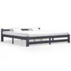 Vidaxl Bed Frame Dark Grey Solid Pine Wood 200X200 Cm