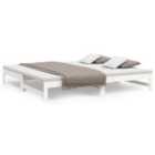 Vidaxl Pull-out Day Bed White 2X(100X200) Cm Solid Wood Pine