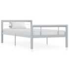 Vidaxl Bed Frame Grey And White Metal 90X200 Cm