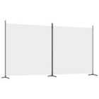 Vidaxl 2-panel Room Divider White 348X180 Cm Fabric