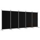 Vidaxl 5-panel Room Divider Black 433X180 Cm Fabric