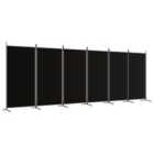 Vidaxl 6-panel Room Divider Black 520X180 Cm Fabric
