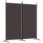 Vidaxl 2-panel Room Divider Brown 175X180 Cm Fabric