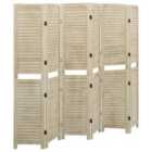 Vidaxl 6-panel Room Divider 210X165 Cm Solid Wood Paulownia