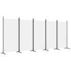 Vidaxl 5-panel Room Divider White 433X180 Cm Fabric