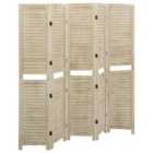 Vidaxl 5-panel Room Divider 175X165 Cm Solid Wood Paulownia