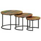Vidaxl Nesting Tables 3 Pcs Solid Wood Reclaimed