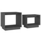 Vidaxl Nesting Coffee Tables 2 Pcs Grey Solid Wood Pine