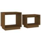 Vidaxl Nesting Coffee Tables 2 Pcs Honey Brown Solid Wood Pine