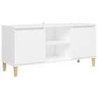 Vidaxl Tv Cabinet With Solid Wood Legs White 103.5X35X50 Cm