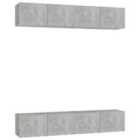 Vidaxl Tv Cabinets 4 Pcs Concrete Grey 80X30X30 Cm Engineered Wood
