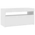 vidaXL TV Cabinet with LED Lights High Gloss White 75x35x40 cm