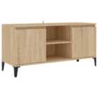 Vidaxl Tv Cabinet With Metal Legs Sonoma Oak 103.5X35X50 Cm