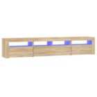 vidaXL TV Cabinet with LED Lights Sonoma Oak 210x35x40 cm