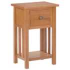 Vidaxl Magazine Table With Drawer 35X27X55 Cm Solid Oak Wood