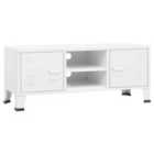 Vidaxl Industrial Tv Cabinet White 105X35X42 Cm Metal
