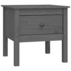 Vidaxl Side Table Grey 50X50X49 Cm Solid Wood Pine