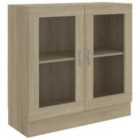 Vidaxl Vitrine Cabinet Sonoma Oak 82.5X30.5X80 Cm Engineered Wood