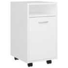 Vidaxl Side Cabinet With Wheels White 33X38X60 Cm Engineered Wood