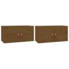 Vidaxl Wall Cabinets 2 Pcs Honey Brown 60X30X30 Cm Solid Wood Pine