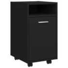 Vidaxl Side Cabinet With Wheels Black 33X38X60 Cm Engineered Wood