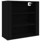 Vidaxl Wall Cabinet Home Living Room Furniture Floating Shelf Wall Unit Hanging Storage Cabinet Floating Tv Unit Black Engineered Wood