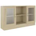 Vidaxl Vitrine Cabinet Sonoma Oak 120X30.5X70 Cm Engineered Wood