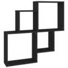 Vidaxl Wall Cube Shelf Black 80X15X78.5 Cm Engineered Wood