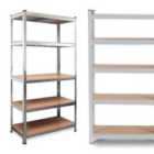 Garage Shelving 90Cm Wide & 180Cm High Heavy Duty 5 Tier Multipurpose Metal Racking Unit / Warehouse Shelving Storage