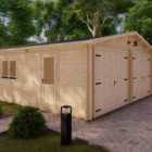 Shire Log Cabin Apex Garage 44 mm 18 G x 18 ft