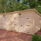 Shire Log Cabin Pent Garage 44 mm 23 G x 18 ft